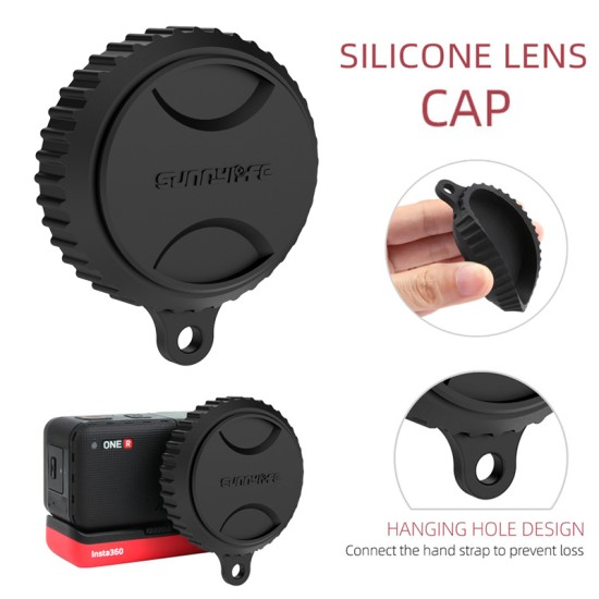 Silicone Lens Protective Cap For Insta 360 One R Leica One-Inch Wide-Angle Lens black