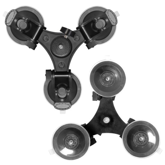 Suction Cup for GoPro Camera Car Glass Sucker Mount Holder Camera Tripods with Angle Adjustable Ball Head for Insta360 ONE  Triangle sucker + adapter + pan/tilt