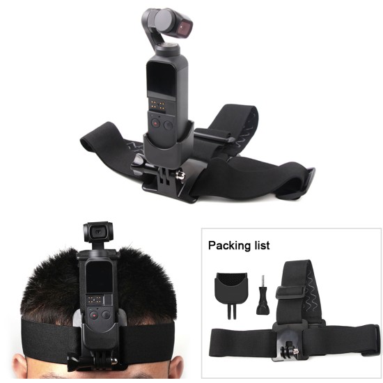 Sunnylife for GoPro Head Strap Headband Mount Holder with Adapter for DJI OSMO Pocket Camera  black