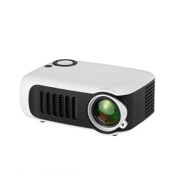 A2000 Mini Portable Digital Projector Home Use 720P High Definition Projector white_UK Plug