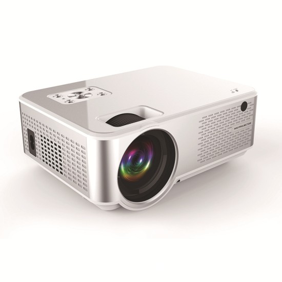 C9UP Android Projector 1280*720P Support 4K Videos Via HDMI Home Cinema Movie Video Projector Silver black_European regulations