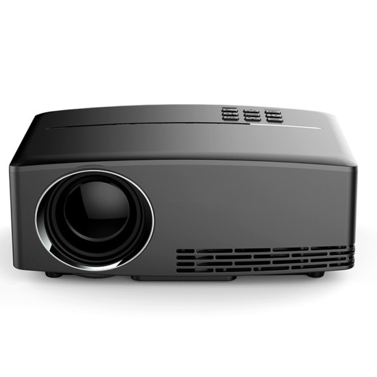 GP80 Mini Projector 1080P HD Beamer Portable Multimedia System Home Theater with 1800 Lumens Brightness HDMI/USB/AV/VGA/Audio Port black_EU Plug