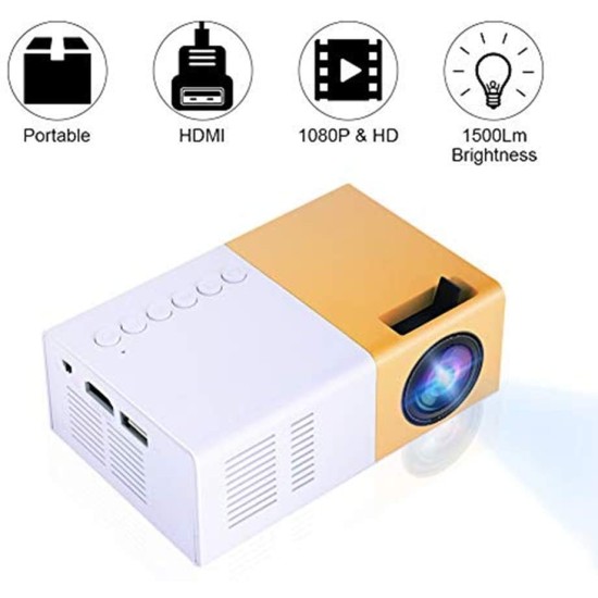 Mini Led Projector Mini Home Cinema Projector Portable Led Projector Hd 1080p Multimedia Player U.S. Plug