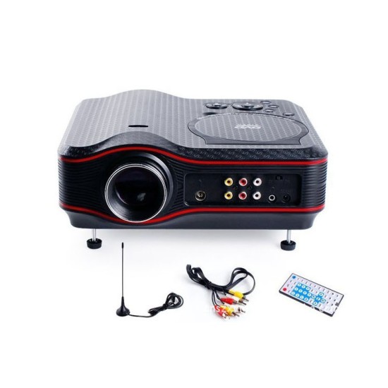 Multimedia Led Projector With Dvd Player Home Theater Led Hd Playback Dvd Disc Projector 2000 Lumens Rich Color Projector EU Plug