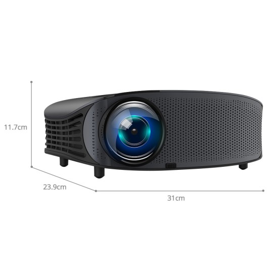 YG600 LCD LED Mini Projector 1080P Multi Screen Sync Display HDMI VGA USB Video Home Theatre black_EU Plug