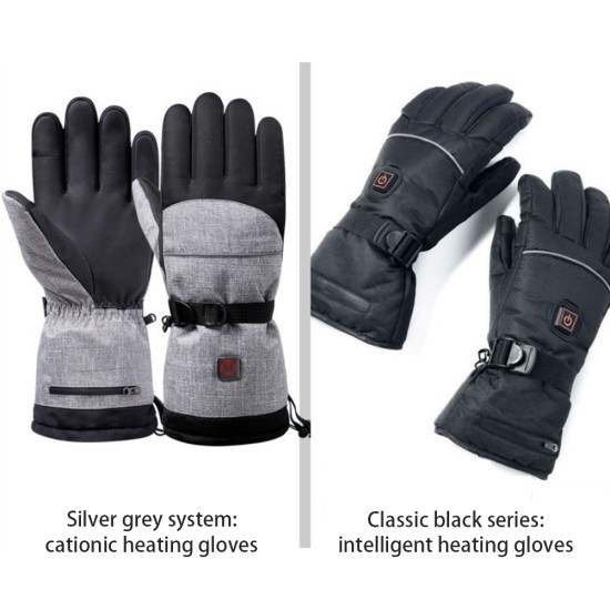 Electric Heating Gloves Rechargeable Lithium Battery Smart Warm Heating Gloves Winter Outdoor Skiing Cycling Black