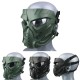 Full Face Mask Cycling Protective Mask Outdoor Game Mask Green (transparent mirror)_One size