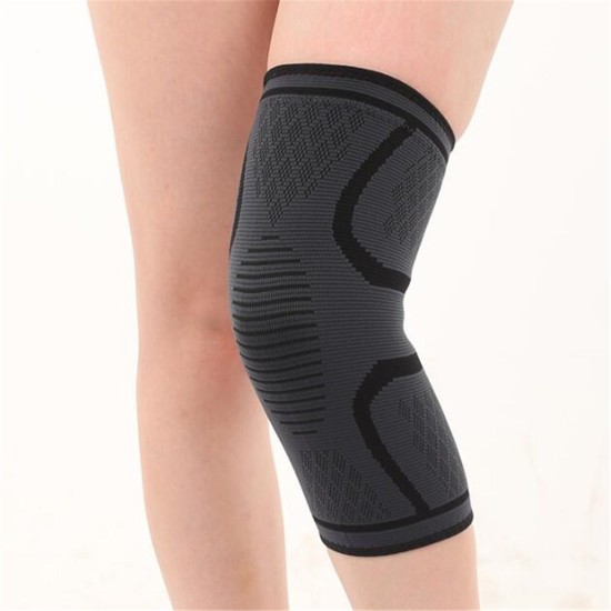 Knee Support Fitness Running Cycling Knee Support Brace Elastic Sleeve black_M