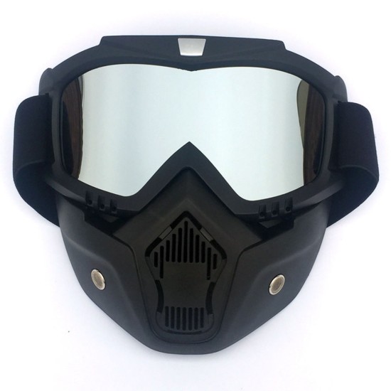 Men/Women Retro Outdoor Cycling Mask Goggles Snow Sports Skiing Full Face Mask Glasses