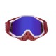 Motorcycle  Goggles Outdoor Off-road Goggles Riding Glasses Windproof Dustproof riding glasses Blue and white + red (blue film)