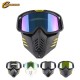 Motorcycle Mask Men Women Ski Snowboard Goggles Winter Off-road Riding Glasses Brilliant black transparent film