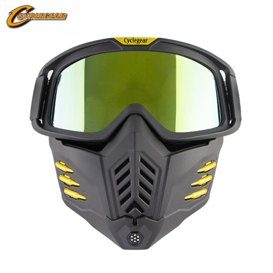 Motorcycle Mask Men Women Ski Snowboard Goggles Winter Off-road Riding Glasses Brilliant black transparent film