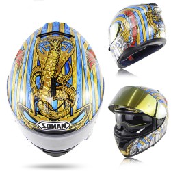 Motorcycle Racing Helmet ECE Standard Four Seasons Double Lens Stylish Full Face Helmet L