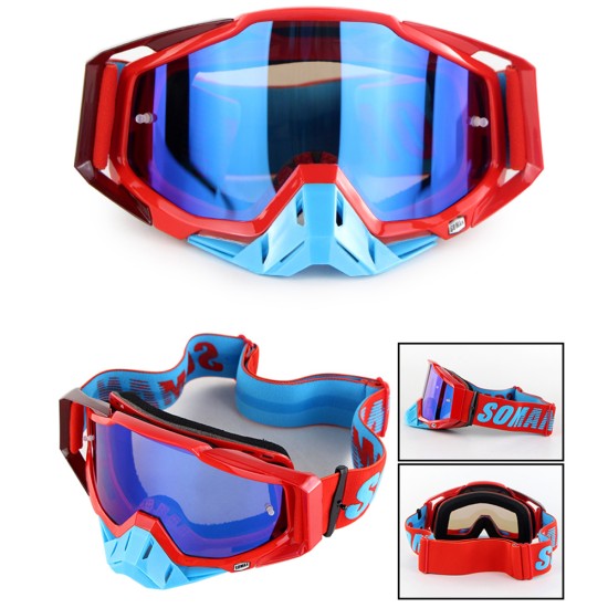 Motorcycle Riding Cross-country Goggles Outdoor Glasses Set with Transparent Lens and Tearable Film