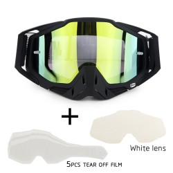 Motorcycle Riding Cross-country Goggles Outdoor Glasses Set with Transparent Lens and Tearable Film