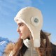 Winter Warm Bomber Hats Outdoor Windproof Waterproof Ear Protective Skiing Riding Soft Earflap Cap Beige