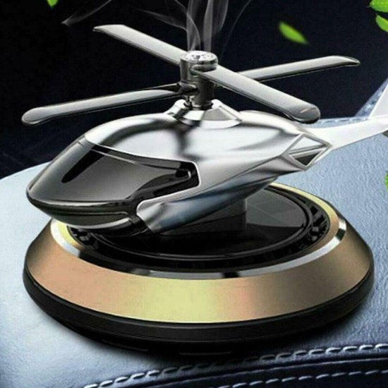 Solar Energy Rotating Helicopter Aroma Diffuser Car Air Freshener Perfume Aromatherapy Ornaments Red