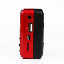 K12 Portable FM Radio Speaker Mini Handheld Rechargeable Mp3 Mp4 Card Player Recorder Red