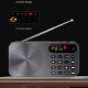 Q6 Multi-function Fm Radio 3600mah Battery Rechargeable Led Digital Display Radio gray