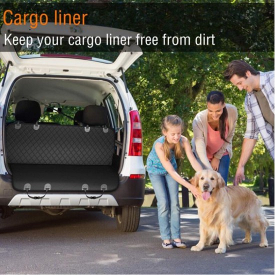 Dog Back Seat Car Cover Protector Waterproof Scratchproof Nonslip Hammock for Pet Against Dirt and Pet Hair Seat Covers full black