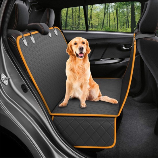 Dog Back Seat Car Cover Protector Waterproof Scratchproof Nonslip Hammock for Pet Against Dirt and Pet Hair Seat Covers Black+orange