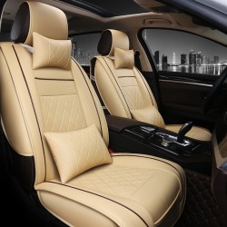 Universal All Car Leather Support Pad Car Seat Covers Cushion Accessories Black and white luxury single