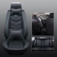 Universal Car Seat Covers 3D PU Leather Set Cushion Full Protector Black Green Deluxe Edition