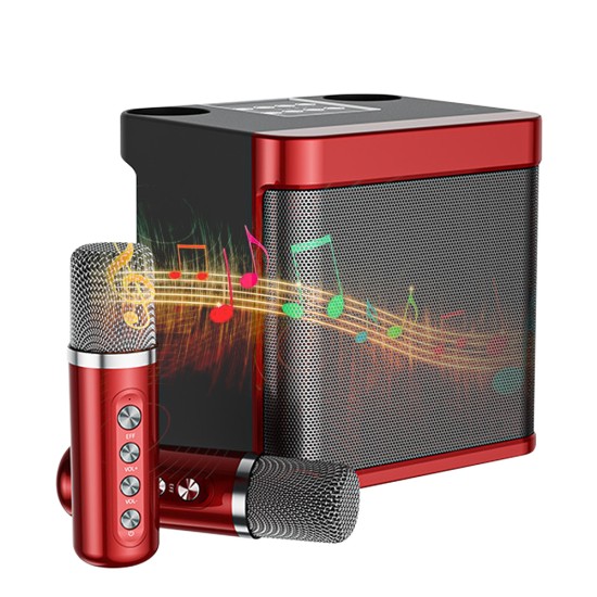 100w Wireless Bluetooth Speaker Dual Microphone Portable Smart Supports Voice-changing Red