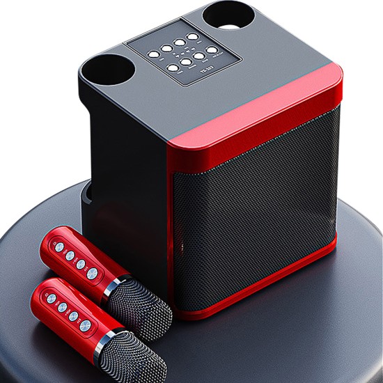 100w Wireless Bluetooth Speaker Dual Microphone Portable Smart Supports Voice-changing Red