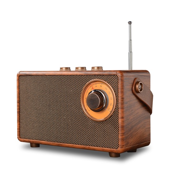 As23 Bluetooth Speaker Subwoofer Home Retro Radio Small Mini Portable Outdoor Music Player Rose Gold