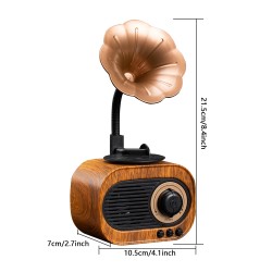 As70 Retro Wireless Bluetooth Speaker Hands-free Call Card U Disk Loudspeaker Nostalgic Audio Gramophone