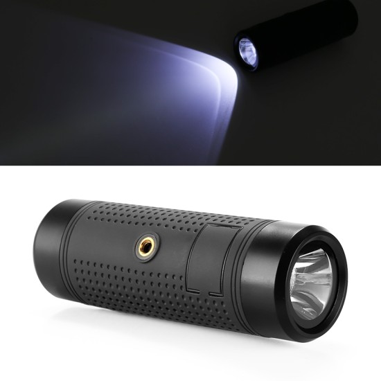 Bluetooth Speaker Bike Light - Bluetooth 4.1, 3W Speaker, IPX6 Waterproof, Flashlight, FM Radio, 3000mAh, Built-in Microphone