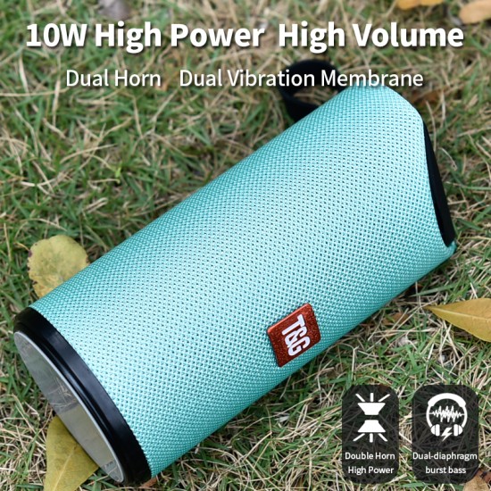 Bluetooth Speaker Portable Outdoor Loudspeaker Wireless Mini Column 3D 10W Stereo Music Surround Support FM TF Card Bass -Orange