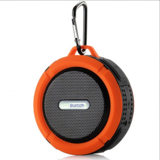 C6 Portable Ip65 Waterproof Bluetooth-compatible  Speaker Big Suction Cup Hook Stereo Outdoor Sports Tf Subwoofer Mini Speaker blue