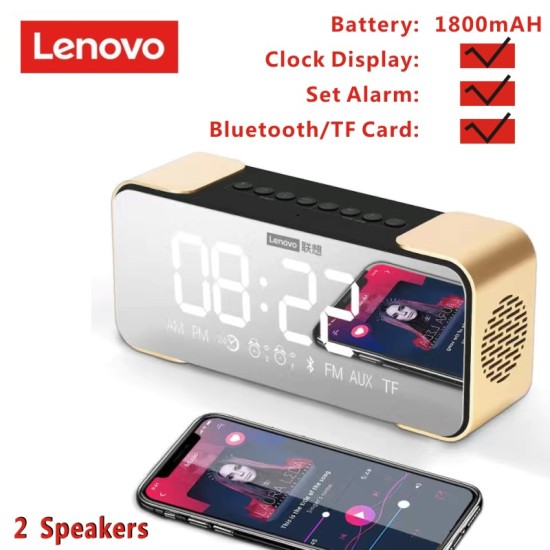 Compatible For L022 Bluetooth-compatible Speaker Super Subwoofer Multi-functional Mini Small Audio Alarm Clock For Outdoor Deluxe Black