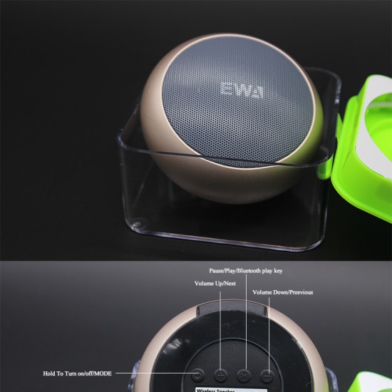 EWA A110 Bluetooth Speakers Wiht Hands Free Calls Stereo Portable Heavy Bass Wireless Speaker - Silver