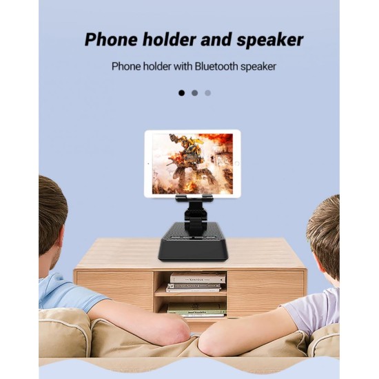 L29 Mini Portable Wireless Bluetooth-compatible  Speaker Folding Phone Holder Bracket Compatible For Iphone Samsung Xiaomi black