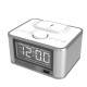 M7 Multifunctional Bluetooth-compatible  Speaker Led Screen Home Hotel Hi-fi Stereo Desktop Wireless Charging Digital Alarm Clock White_EU plug