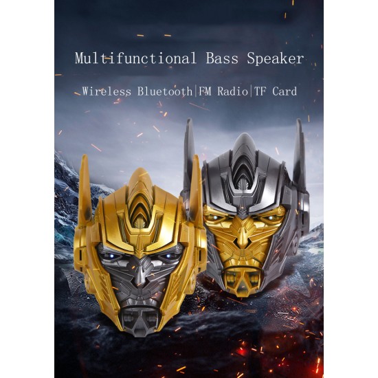 Marvel Bluetooth Speaker Optimus Prime Style Wireless Media Player Support TF Card Built-in 1200mAh Battery Gray