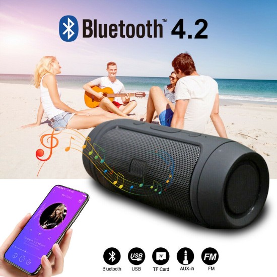 Mini Bluetooth Speaker Wireless Outdoor Stereo Bass Loudspeaker USB TF FM Radio blue