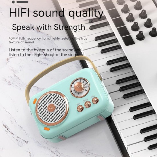 Portable Bluetooth Speaker B152 Audio Integrated Microphone Speaker Small Family KTV Green