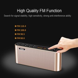 Portable Bluetooth Speaker Wireless Handsfree Pocket Audio Speaker Subwoofer HiFi LED Display Speaker with Mic  Black_Official standard