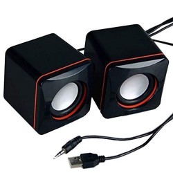 Portable Computer Speakers USB Powered Desktop Mini Speaker Bass Sound Music Player System Wired Small Speaker  black