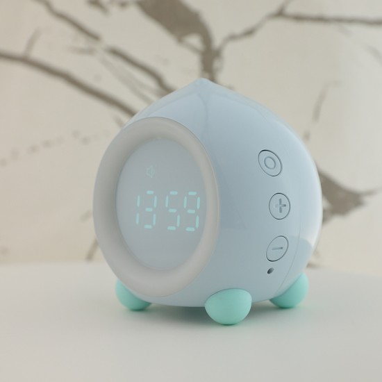 Portable Digital Alarm Clock with Led Light USB Charging Kids Bluetooth Speaker Snooze Clock Pink_Bluetooth