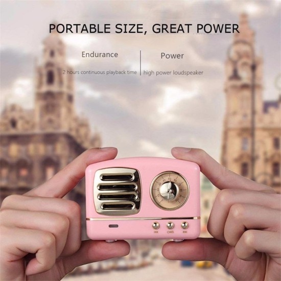 Potrable Mini Bluetooth  Speaker Metal Girly Retro Colorful 400mah Spearker white