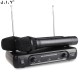 Professional Wireless Microphone System Karaoke Dual Handheld Dynamic Microphones Mic for Home Party KTV black_UK plug