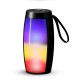 RGB Colorful Luminous Speaker Bluetooth Portable Card Fm Speaker Music Player with Lanyard Black