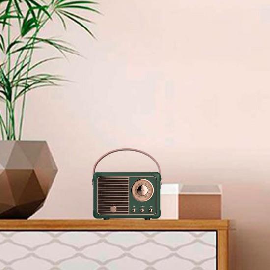 Retro Bluetooth Speaker Portable Mini Audio Card Music Player Wireless Computer Smart Speakers Green