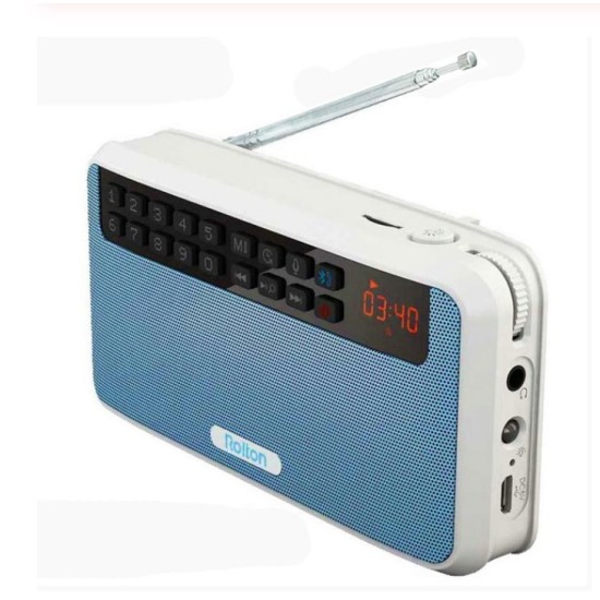 Rolton E500 Portable Stereo Bluetooth Speakers FM Radio Clear Bass Dual Track Speaker TF Card USB Music Player  blue