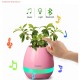 Smart Music Flower Pot Creative Can Play Music Outdoor Household Wireless BT Speaker Pink